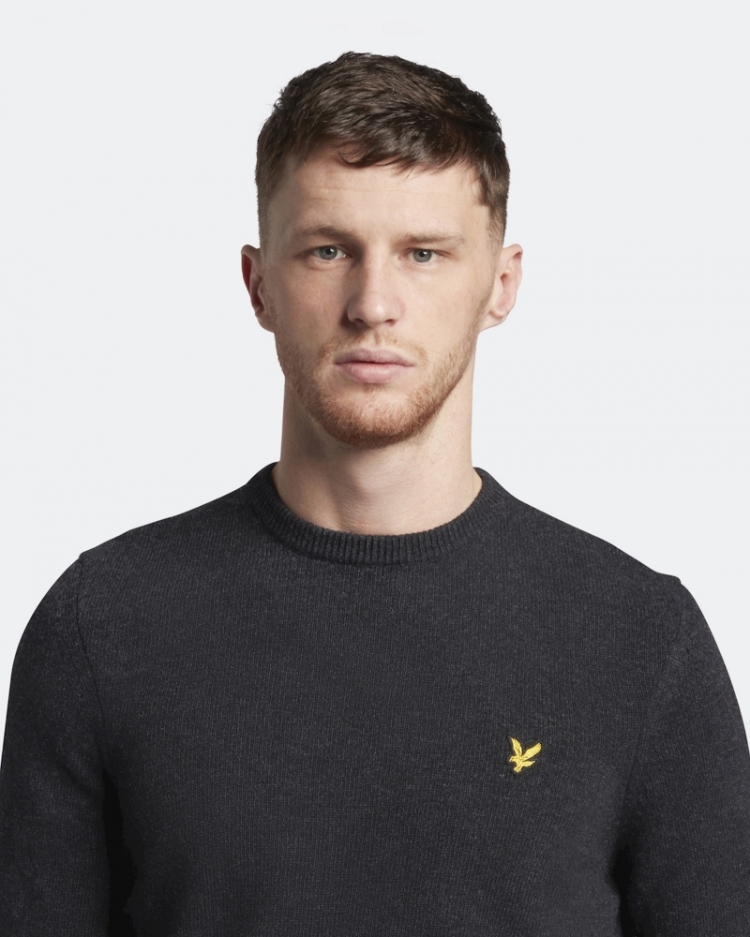 Crew Neck Lambswool Blend Jump 398 CHARCOAL MA