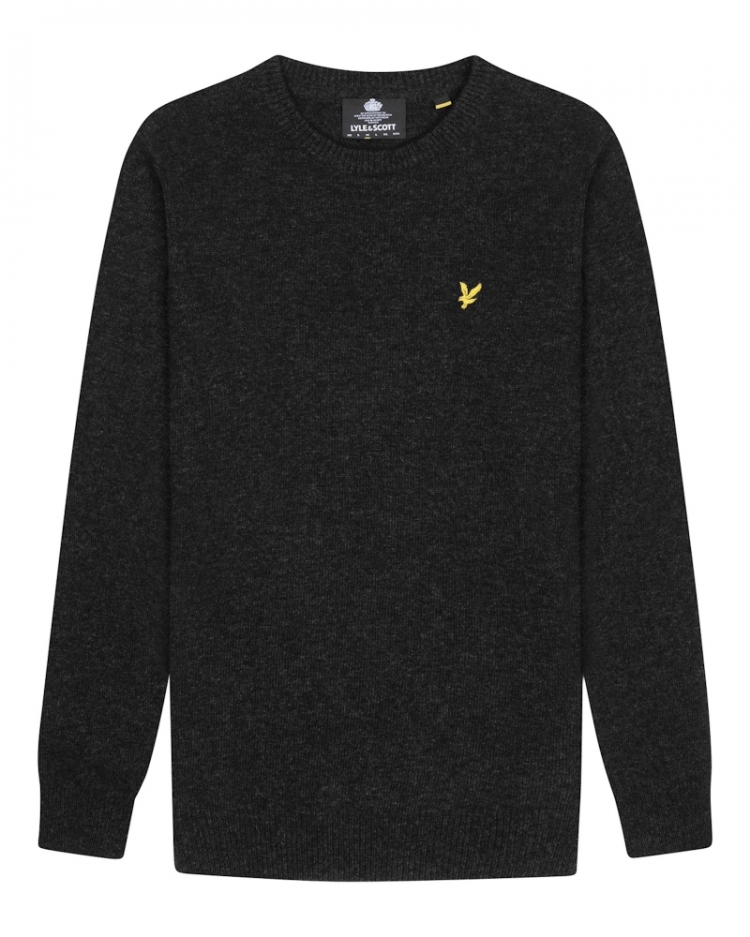 Crew Neck Lambswool Blend Jump 398 CHARCOAL MA