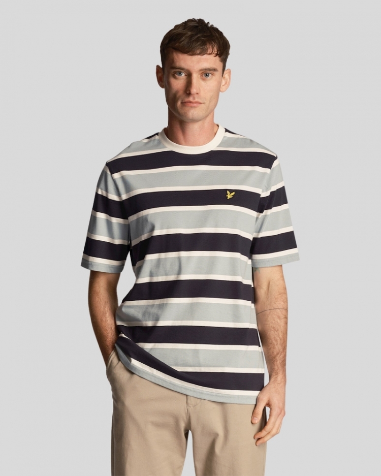Stripe T-shirt A19 SLATE BLUE
